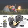 9Pcs Portable Outdoor Picnic Hiking Camping Cooking Set Pot Cookware Lightweight