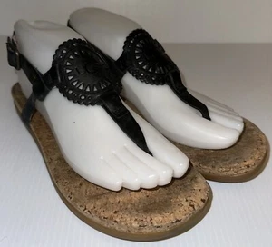 UGG Ayden II Slingback Thong Sandals 1020063 Cork Black Womens Size 7 - Picture 1 of 7