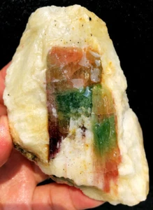 283g Natural Watermelon Color Tourmaline Crystal Rough Stone Specimen ia2689 - Picture 1 of 12
