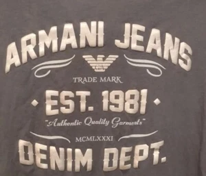 Armani Jeans mens T-Shirt size M Green graphic spell out logo short sleeve - Picture 1 of 5