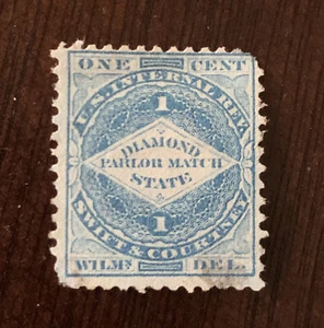 SWIFT & COURTNEY DIAMOND PARLOR MATCH STATE US BOB 1C STAMP - Picture 1 of 2