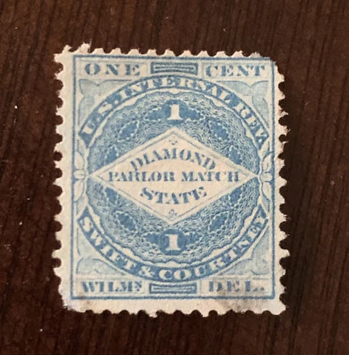 SWIFT & COURTNEY DIAMOND PARLOR MATCH STATE US BOB 1C STAMP - Image 1 of 2