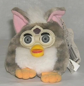 Furby Buddies grauer Smoking graue Augen 1999 Original Tiger Electronics Neu mit Etikett - Bild 1 von 4