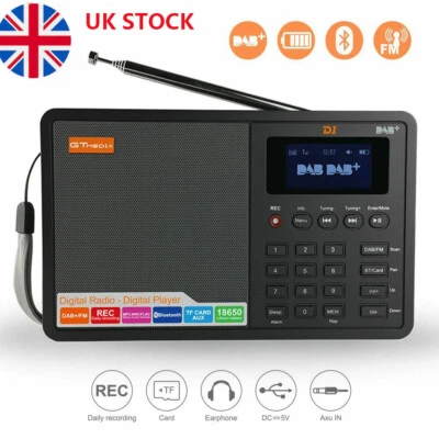 DAB/DAB+ Radio Digital Portátil Radio FM Batería Recargable Altavoz Bluetooth Foto 1 de 4