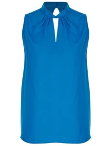 Crossroads 'Garden Party' High Neck Keyhole Tank Top Blue NWT Women's Size 20 - Picture 1 of 5