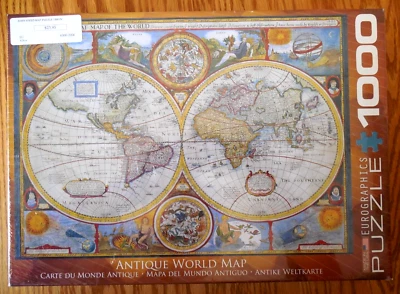 NEW/SEALED  Eurographics "Antique World Map"  1000 Piece Jigsaw Puzzle - Image 1 of 2