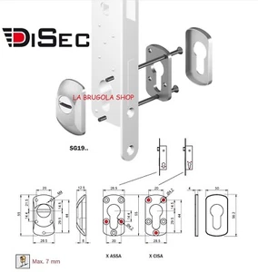 DEFENDER PROTEZIONE PER PROFILI STRETTI DISEC SG19D1 X SERRATURE ASSA ABLOY CISA - Picture 1 of 1