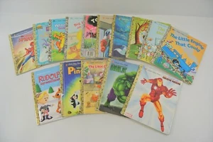 Little Golden Book Lot of 15 Marvel Disney Sesame St Christmas Tootle Pooh Bambi - Picture 1 of 12