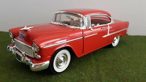 CHEVROLET CHEVY BEL AIR 1955 rouge 1/18 AMERICAN MUSCLE ERTL 7846 voiture miniat - Picture 1 of 8