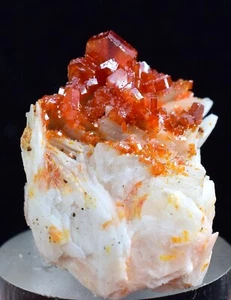 2.4cm CRISTAL VANADINITA BARITA MIBLADEN MAROCCO MINIATURA MUESTRA MINERAL WB08 - Imagen 1 de 6