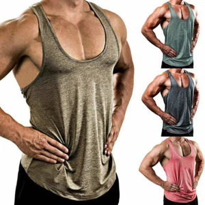 Camiseta Prendas para el torso Sin Mangas Gimnasio Deporte Entrenamiento Para Hombres Músculo Fitness Tanque Chaleco - Imagen 1 de 17
