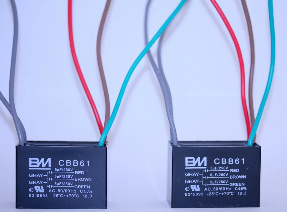 BM CBB61 Ceiling Fan Capacitor 3 Wire 1.5uf 2.5uf