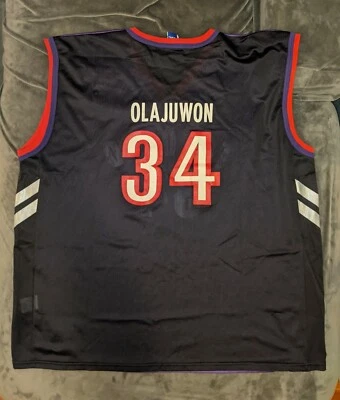 HAKEEM OLAJUWON Champion TORONTO RAPTORS Purple Jersey 48 NBA Rockets McGrady - Image 1 of 4