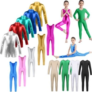 Kids Girls Gymnastics Ballet Dance Leotards Full Body Suit Jumpsuit AU AU - Picture 1 of 100