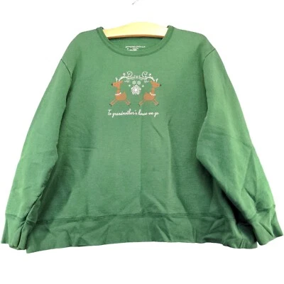 Sudadera de Navidad para mujer JMS Just My Size talla grande 3X verde cuello redondo Foto 1 de 4