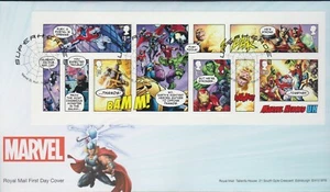 2019 - Marvel Mini Sheet FDC - Superheroes, Marvel Street, Hull Pmk - Gratis de correo - Imagen 1 de 2