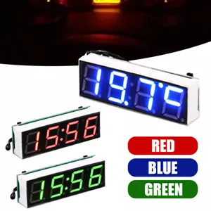1Pz 3 in 1 Display LED Orologio Digitale Termometro Voltmetro Ricambi Interni Auto - Foto 1 di 13