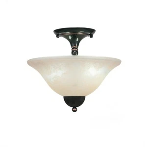 Toltec Lighting Semi-Flush, 2 Bulbs, 12' Amber Marble Glass - 120-BC-523 - Picture 1 of 1