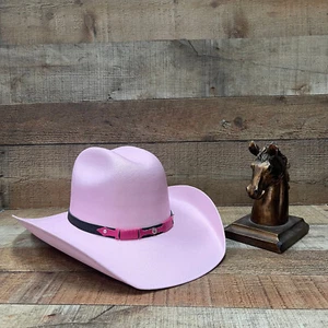 Kid's Pink Wide Brim Western Cowgirl Hat Straw Sombrero Vaquero Rosa Nina Chihua - Picture 1 of 6