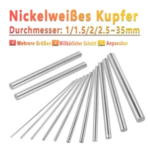 Neusilber Rundstange Φ1~35mm Rund Stab Metall Nickel-Zink Kupferstab Länge 200mm - Bild 1 von 12