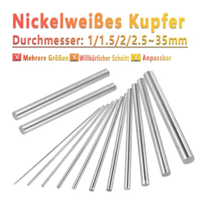 GOOBETTER Neusilber Rundstange Φ1~35mm Rund Stab Metall Nickel-Zink Kupferstab Länge 200mm