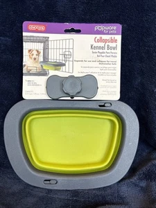 Dexas Collapsible Dog Cat Kennel Bowl Large Grey BPA Free 2.5 Cups, 20 ounces - Picture 1 of 6