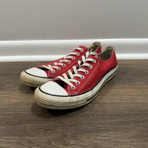 Converse All Star Chuck Taylor Men's Red Low Top Shoes Sz 11 School Casual - Picture 1 of 7