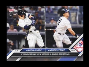2024 Topps Now #262 Aaron Judge Anthony Volpe /1572 On Base Streaks - Picture 1 of 3
