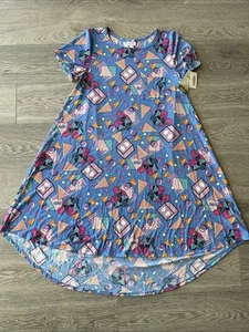 Abito LuLaRoe Carly taglia media stampa Disney orlo alto maniche corte nuovo con etichette (152) - Foto 1 di 8