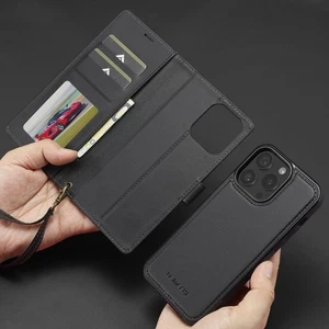 For iPhone 16 15 14 13 12 11 XS 7 8 Cover Wallet Case 2-in-1 MagSafe Detachable - Picture 1 of 72