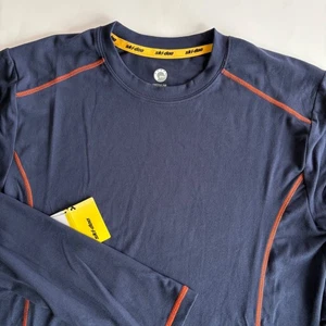 Ski-Doo Herren Medium Performance Langarmshirt Navy Orange Daumenlöcher Basis - Bild 1 von 7