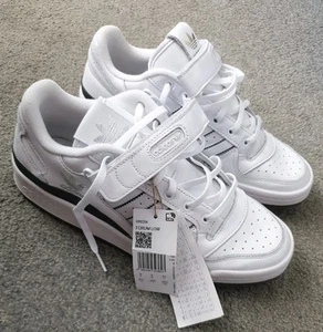 adidas Forum Low Trainers Triple White Leather Mens Silver Trefoil Size 8 BNWT. - Picture 1 of 13