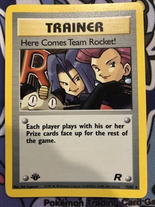 Pokemon Cards: Team Rocket 1st Edition Rare Holo: Here Comes Team Rocket! 15/82 - Afbeelding 1 van 6