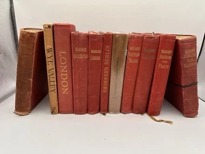 Lot of 11 Antique Travel Guides Baedeker Ward Lock Red Cloth Books 1890s–1910s - Imagen 1 de 24