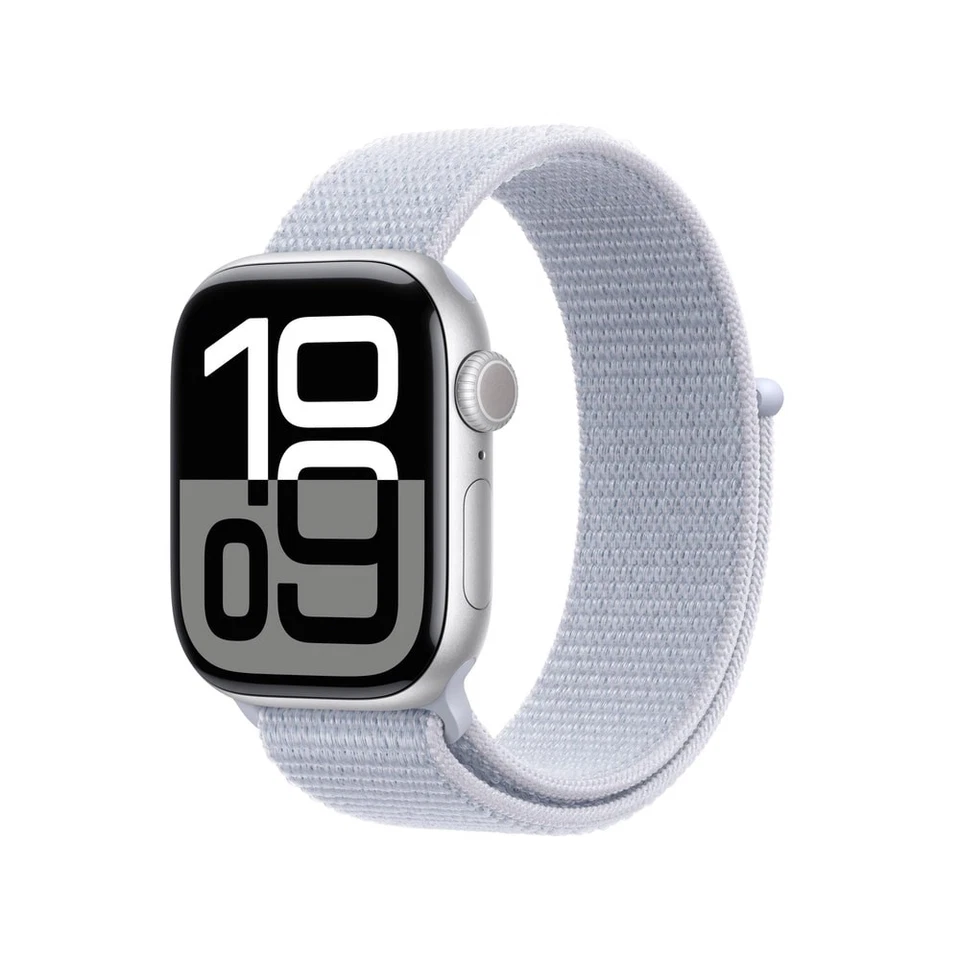 APPLE Watch S10 GPS 46 mm Alugehäuse silber Sportloop Hellblau MWWN3QF/A B-Ware
