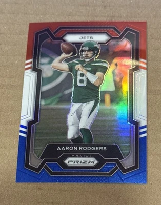 2023 Panini Prizm Aaron Rodgers #227 Red White and Blue New York Jets 25F - Image 1 of 4