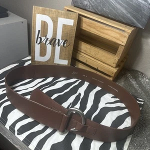 J. JILL Brown Leather 2” Wide Buckled Belt Size Medium NWOT - Picture 1 of 17