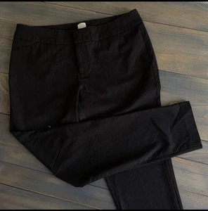 Ecru Dark Grey Trouser Pants Straight Leg Poly Cotton Blend Womens Size 12 (B9) - Picture 1 of 8
