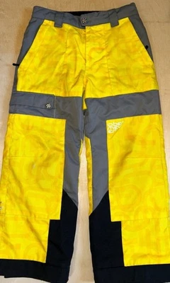 Obermeyer EXTENDED LENGTH Junior Sz 10 Snow Ski Snowboard Pants Yellow Black - Image 1 of 4