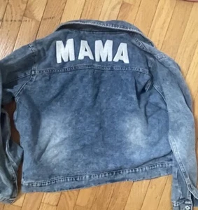 Jeansjacke Damen "MAMA" Größe L - Bild 1 von 3