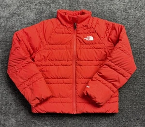 The North Face Boys Puffer Jacket Red Size Small 7/8 Alpz 550 Fill Worn - Picture 1 of 22