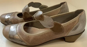 RIEKER Antistress Women’s Mariah Shoes 8.5 (39) Metallic Leather Silver - Picture 1 of 6