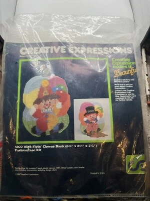 CREATIVE EXPRESSIONS HIGH FLYING CLOWN BANK FASHION EASE KIT 1984 #5022 - Image 1 of 4