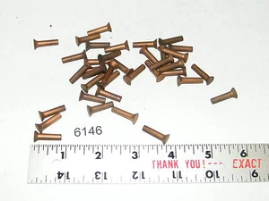 37 Vintage Countersunk Solid Copper Brake Clutch Rivets 3/4 Long x 11/64 Shank - Picture 1 of 1