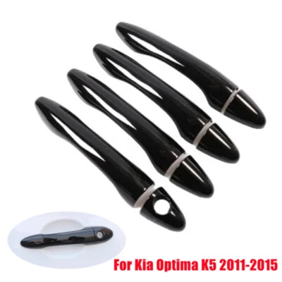 Juego de 8 piezas de cubierta de manija de puerta exterior negro brillante para Kia K5 Optima 2011-15 Foto 1 de 4
