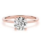 14K Rose Gold Engagement Ring Solitaire Lab Grown Diamond (Round E SI1 1.20Ct.)