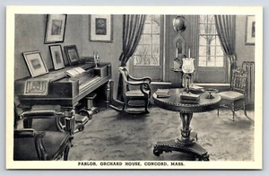 Piano de postal salón, casa huerto, Concord MA, casa histórica museo - Imagen 1 de 2