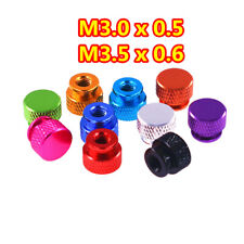M3 M3.5 Blind Hole High Type Knurled Thumb Nuts Aluminum Alloy Hand Grip Knobs