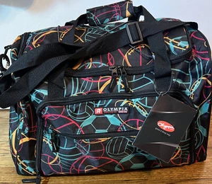 NEW WITH TAGS OLYMPIA 21" SPORTS DUFFEL SPORTS PATTERN 21"X11"X12" - Picture 1 of 10