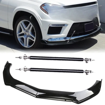 Front Bumper Lip Splitter Spoiler +Strut Rods Bar Rods For Mercedes-Benz GL-C Foto 1 de 4